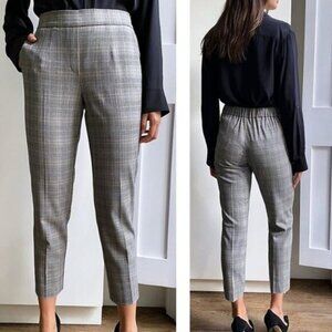 BABATON Aritzia Conan Plaid Dress Cropped Pant Sz 2 Lg Glencheck Black / White